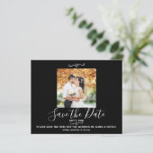 ブラックレザーバイクの結婚式写真　結婚式の期日通知 (スタンド正面)