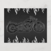 ブラックレザーバイクの結婚式写真　結婚式の期日通知 (裏面)