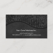 ブラックレザーフェイクアリゲータースキンラグジュアリーモノグラム 名刺 (裏面)