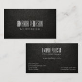 ブラックレザーフェイクデザイナー名刺 名刺 (正面/裏面)