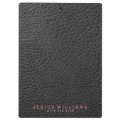 ブラックレザーフェイクプリントヴィンテージルック クリップボード (裏面)