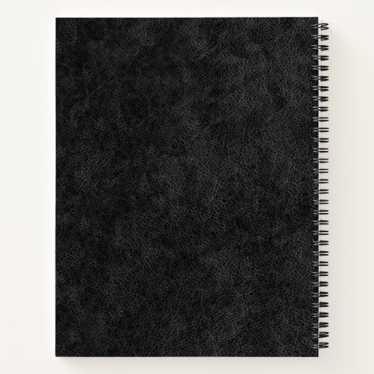 ブラックレザーフェイクミニマルのロゴ従業員名 ノートブック (裏面)