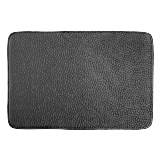 ブラックレザーフェイクラグジュアリーなバスマット バスマット (正面)
