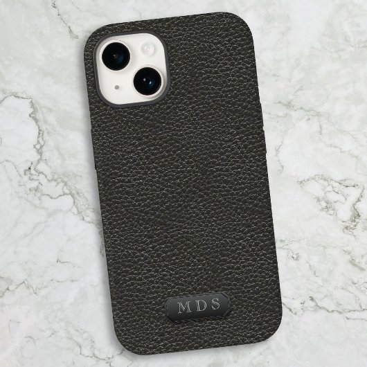 ブラックレザーフェイクルッククラシック Case-Mate iPhoneケース