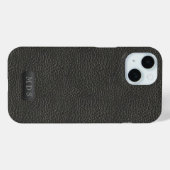 ブラックレザーフェイクルッククラシック Case-Mate iPhoneケース (裏面 (横))