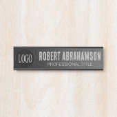 ブラックレザーフェイクロゴオフィスドアSiGn サインプレート (正面)