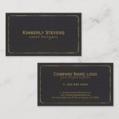 ブラックレザーフェイクヴィンテージルック 名刺 (正面/裏面)