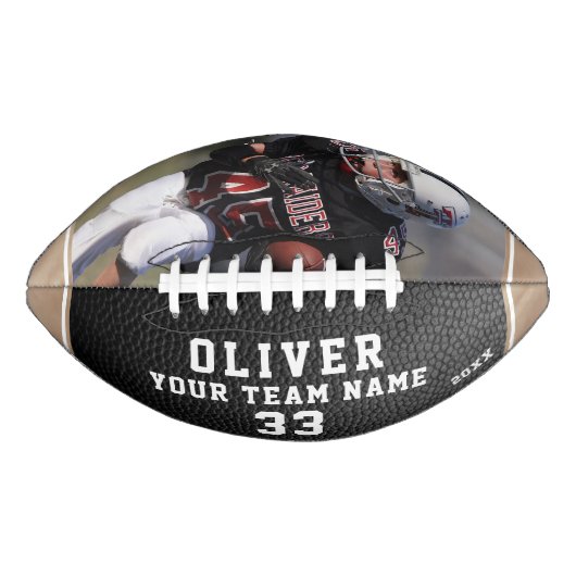 ブラックレザープリントベージュ選手ナンバーチームの写真 アメリカンフットボール (正面)
