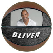 ブラックレザープリント名写真 バスケットボール (正面)