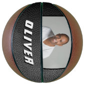 ブラックレザープリント名写真 バスケットボール (縦)