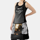 ブラックレザープリント最高のパパエバー3フォトコラージュ エプロン (インサイチュ)