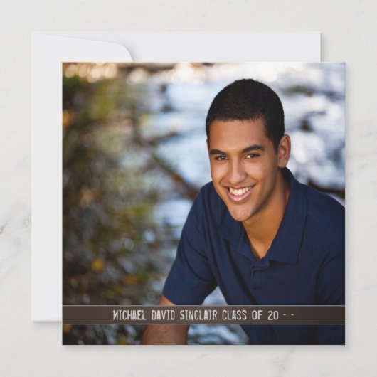 ブラックレザーボーイズ写真卒業発表 招待状 (正面)