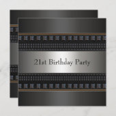 ブラックレザーマン21st誕生日パーティー 招待状 (正面/裏面)