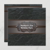 ブラックレザーメタルマン21st誕生日パーティー 招待状 (正面/裏面)