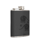 ブラックレザールックエレファントイラストレーション フラスク (右)