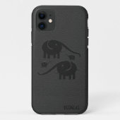 ブラックレザールックエレファントイラストレーション Case-Mate iPhoneケース (裏面)