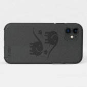 ブラックレザールックエレファントイラストレーション Case-Mate iPhoneケース (裏面(横))