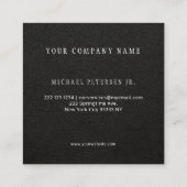 ブラックレザーロゴパーソナライズされた スクエア名刺 (裏面)