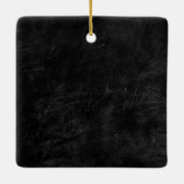 ブラックレザー初めてのクリスマス 結婚した セラミックオーナメント (裏面)