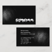 ブラックレザー効果フィットネススポーツ名刺 名刺 (正面/裏面)