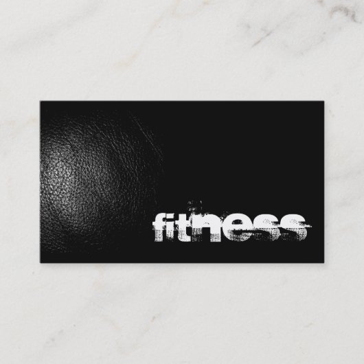 ブラックレザー効果フィットネススポーツ名刺 名刺 (正面)
