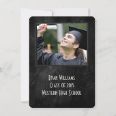 ブラックレザー卒業招待状 招待状 (正面)