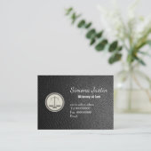 ブラックレザー弁護士名刺 名刺 (スタンド正面)