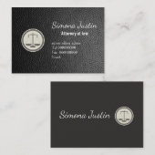 ブラックレザー弁護士名刺 名刺 (正面/裏面)