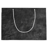 ブラックレザー抽象芸術 ラージペーパーバッグ (正面)