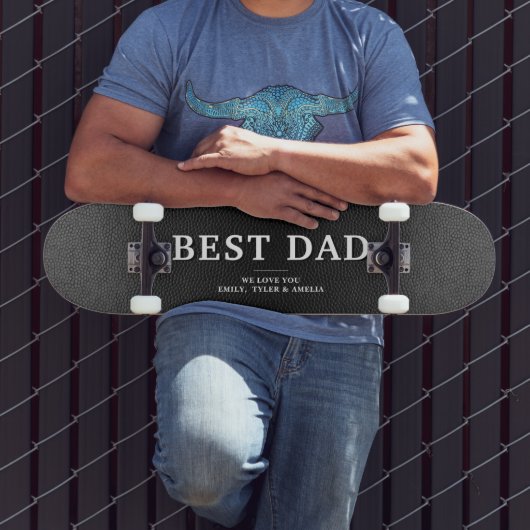 ブラックレザー最高のパパ父の日スケートボード スケートボード (室外3)
