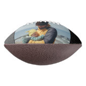 ブラックレザー最高のプリントパパ父の日写真 アメリカンフットボール (回転90)