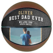 ブラックレザー最高のプリントパパ父の日写真 バスケットボール (正面)