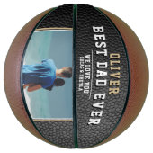 ブラックレザー最高のプリントパパ父の日写真 バスケットボール (縦)