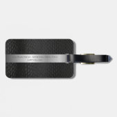 ブラックレザー模造カタツムシキン模様カスタム ラゲッジタグ (裏面横)