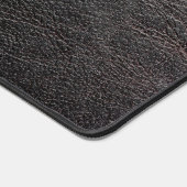 ブラックレザー男らしパーソナライズされた名エレガント前 デスクマット (コーナー)