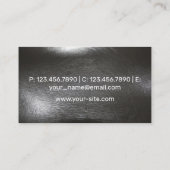 ブラックレザー背景エレガント名刺 名刺 (裏面)