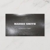 ブラックレザー背景エレガント名刺 名刺 (正面)