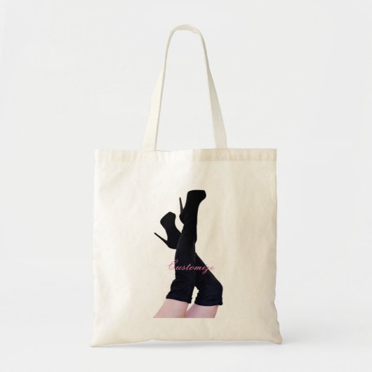 ブラックレザー腿 – ハイブーツThunder_Cove トートバッグ (正面)