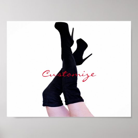 ブラックレザー腿 – ハイブーツThunder_Cove ポスター (正面)