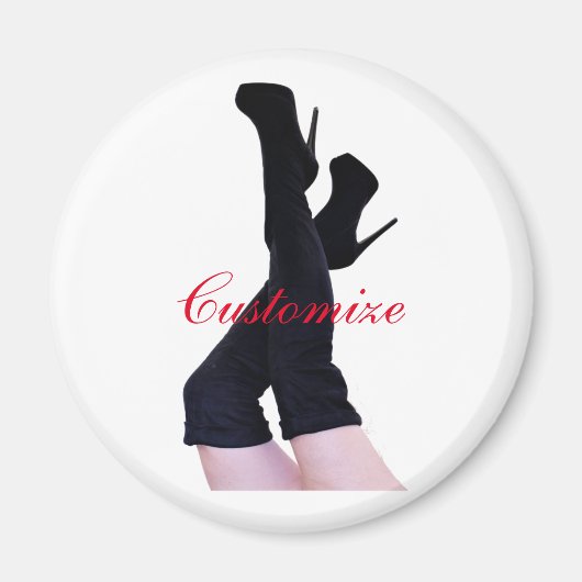 ブラックレザー腿 – ハイブーツThunder_Cove マグネット (正面)