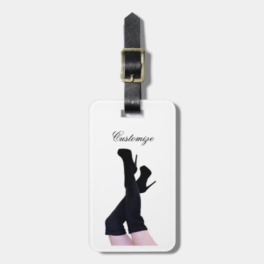 ブラックレザー腿 – ハイブーツThunder_Cove ラゲッジタグ (正面縦)