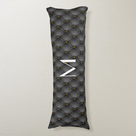 ブラックレザー表皮真鍮爪、 ネイルルック ボディピロー (正面縦)