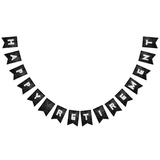 ブラックレザー退職パーティー バンティングフラッグ (全)