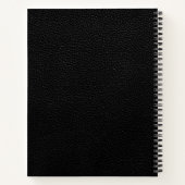 ブラックレザー金ゴールドイニシャルロゴ ノートブック (裏面)