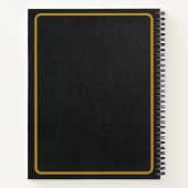 ブラックレザー金ゴールド枠 ノートブック (裏面)