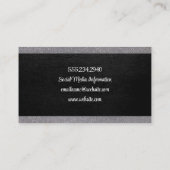 ブラックレザー |グレーファブリックトリム 名刺 (裏面)