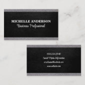 ブラックレザー |グレーファブリックトリム 名刺 (正面/裏面)