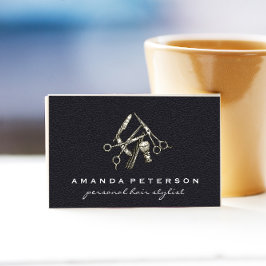 ブラックレザー |サロン |理容師ショップツール 名刺