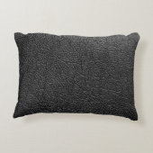 ブラックレザー：シームレスなクローズアップのテクスチャ。 アクセントクッション (裏面)