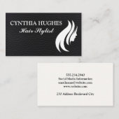 ブラックレザー | ヘアーロゴ 名刺 (正面/裏面)